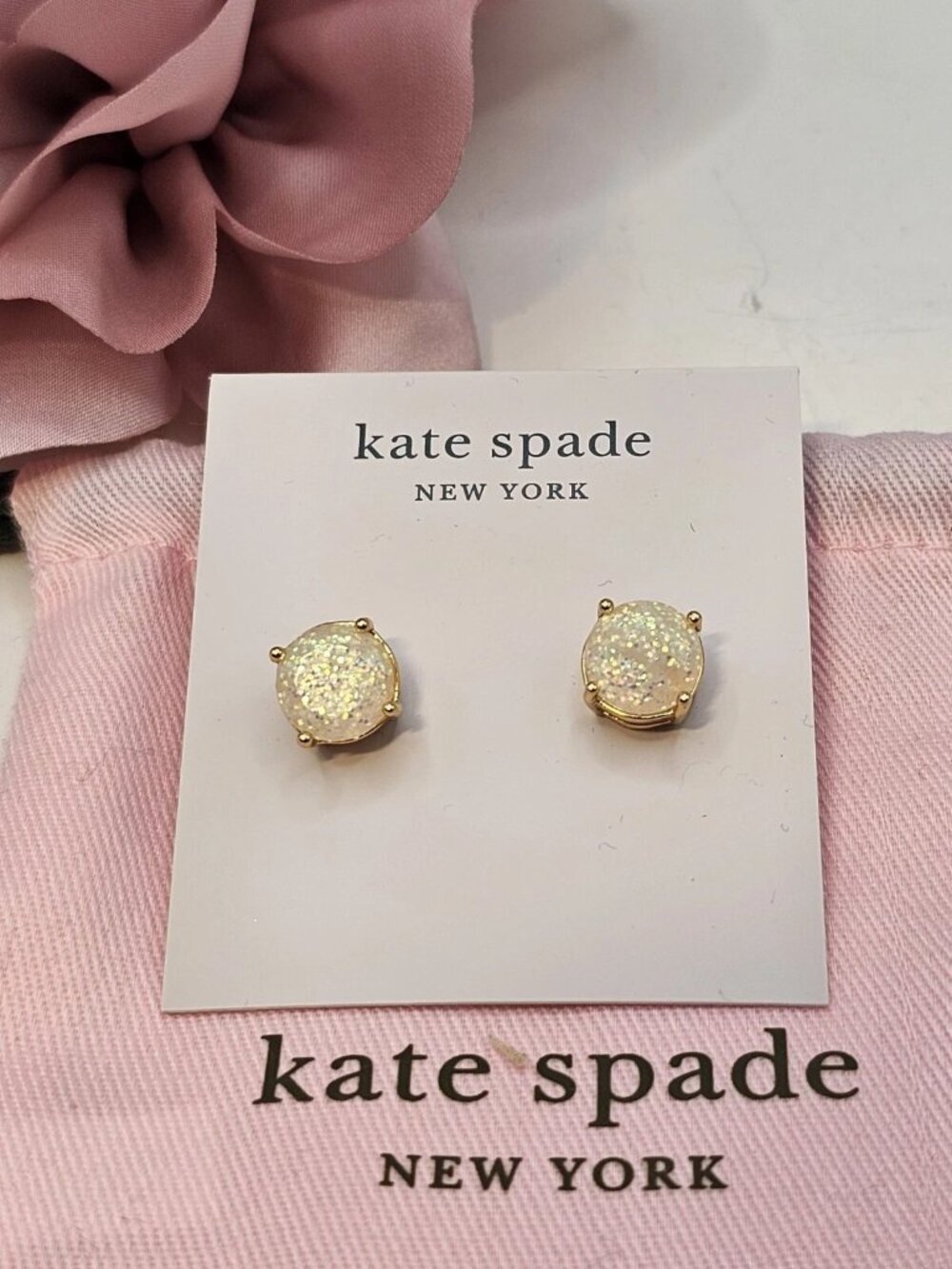 Kate Spade New York Earrings Opal Gumdrop Iridescent Glitter Studs